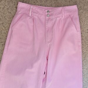 SHEIN Pink Wide Leg Pants Adorable "On"